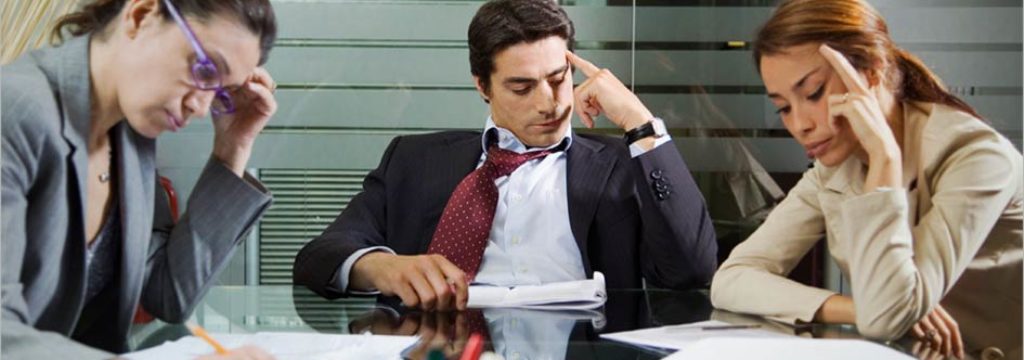 Employee looking bored and disengaged